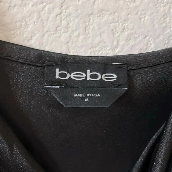 bebe | SATIN COWL NECK SLIP MIDI DRESS | Sz M - Picture 7 of 9